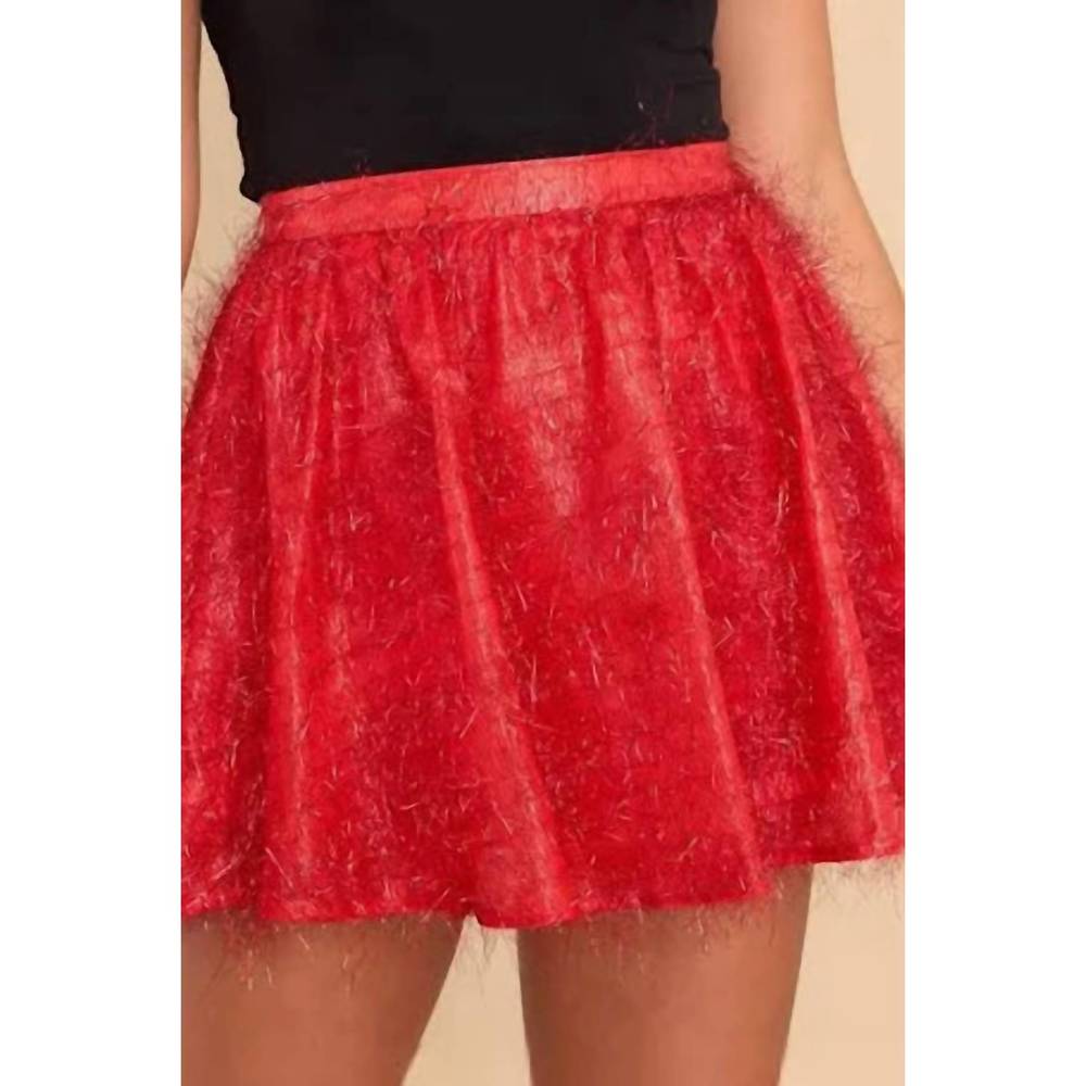 NEW QUEEN OF SPARKLES tinsel skort in red - Picture 2 of 3